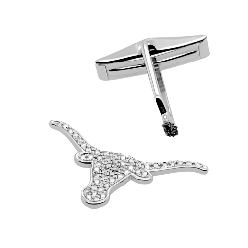 Korman Signature 18kt White Gold Longhorn Cufflinks